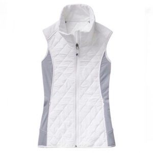 Athleta White and Gray Quilted Vest